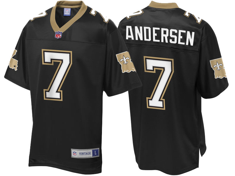 New Orleans Saints #7 Morten Andersen Black Pro Line Hall of Fame Retired Player Jersey New Orleans Saints #7 Morten Andersen Black Pro Line Hall of Fame Retired Player Jersey
