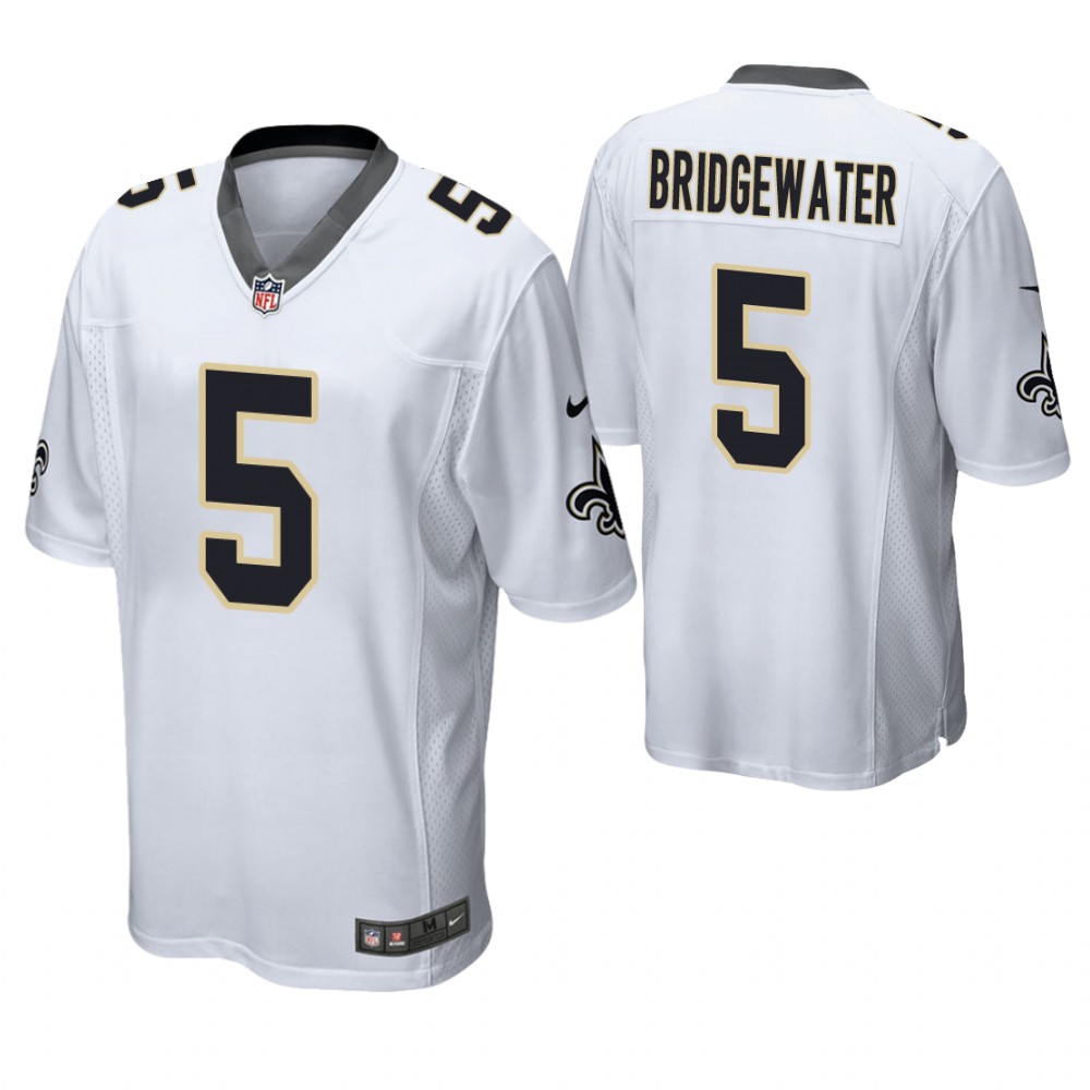 New Orleans Saints #5 Teddy Bridgewater White Game Jersey New Orleans Saints #5 Teddy Bridgewater White Game Jersey