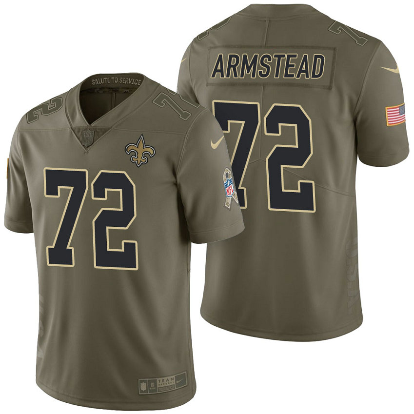 New Orleans Saints #72 Terron Armstead Olive 2017 Salute to Service Limited Jersey