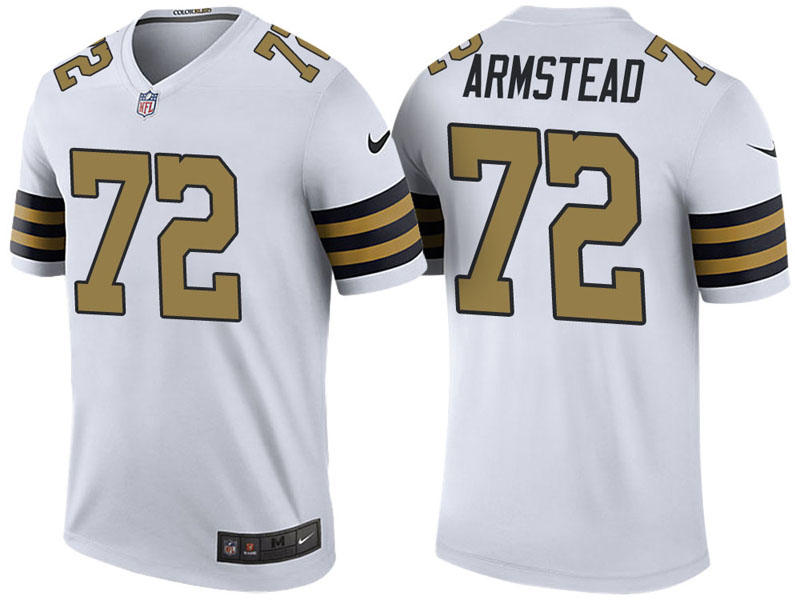 New Orleans Saints #72 Terron Armstead White Color Rush Legend Jersey