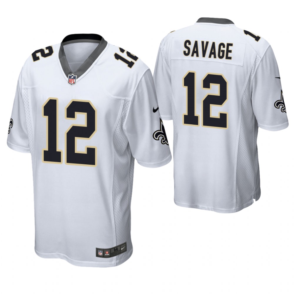 New Orleans Saints #12 Tom Savage White Game Jersey New Orleans Saints #12 Tom Savage White Game Jersey