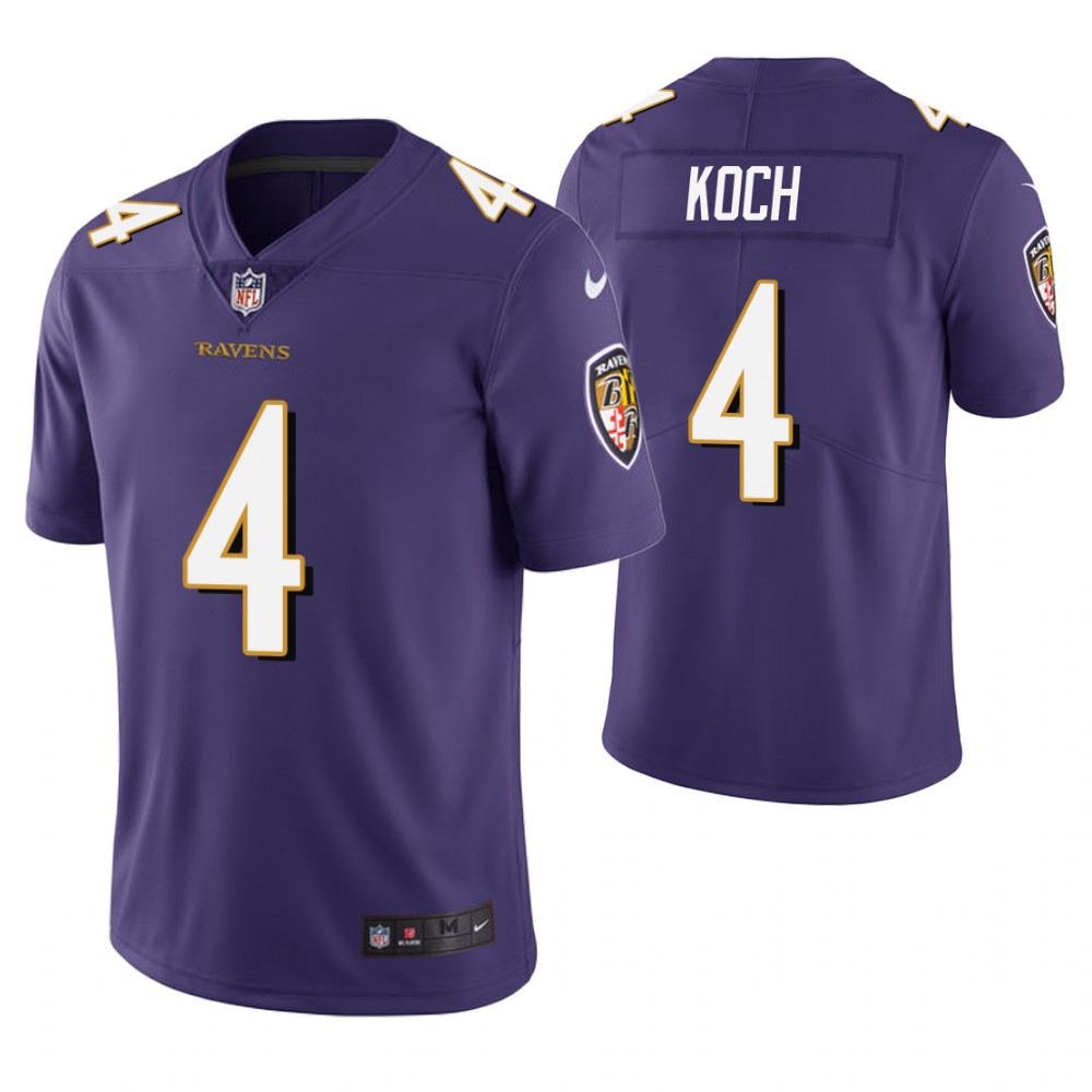 Baltimore Ravens #4 Sam Koch Purple Vapor Untouchable Limited Jersey