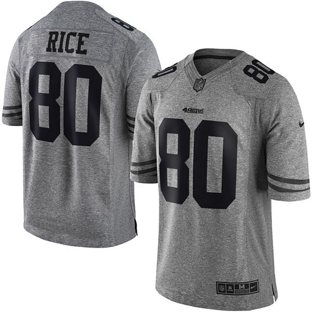 San Francisco 49ers #80 Jerry Rice Gridiron Gray Limited Jersey San Francisco 49ers #80 Jerry Rice Gridiron Gray Limited Jersey