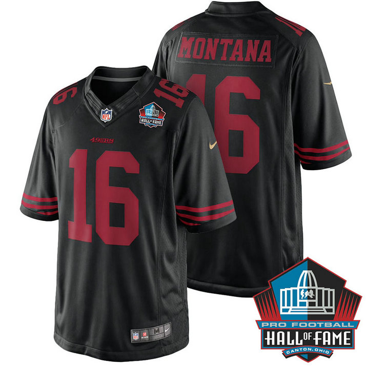 San Francisco 49ers #16 Joe Montana Black Retired Player Limited Jersey San Francisco 49ers #16 Joe Montana Black Retired Player Limited Jersey
