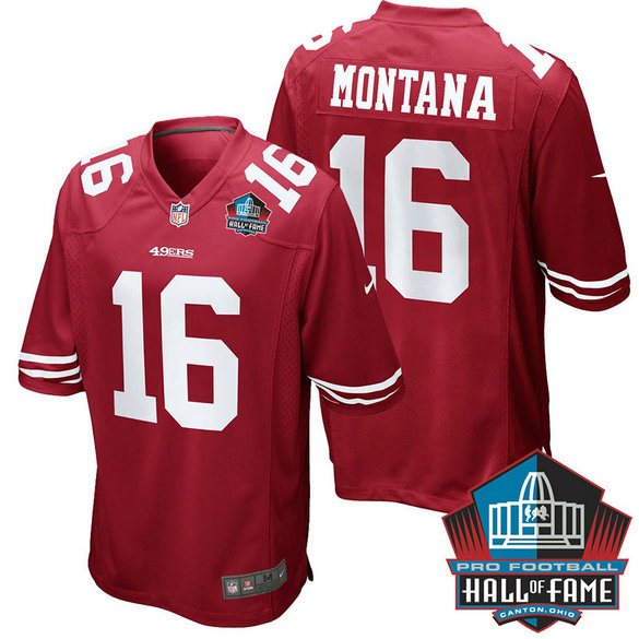 San Francisco 49ers #16 Joe Montana Scarlet Retired Player Game Jersey San Francisco 49ers #16 Joe Montana Scarlet Retired Player Game Jersey