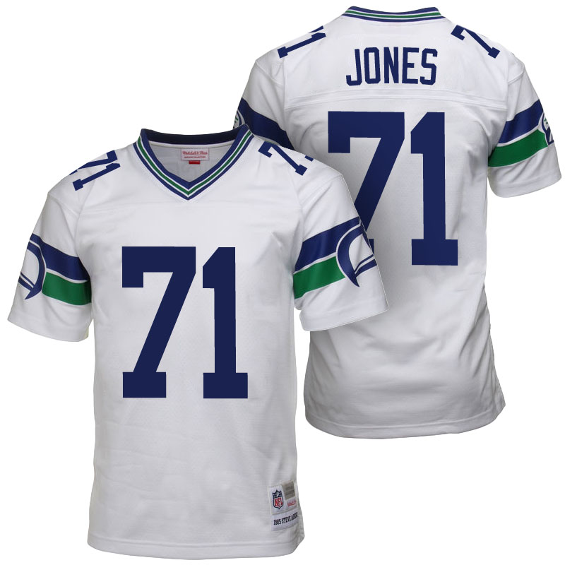 Seattle Seahawks #71 Walter Jones White Retired Player Throwback Jersey Seattle Seahawks #71 Walter Jones White Retired Player Throwback Jersey