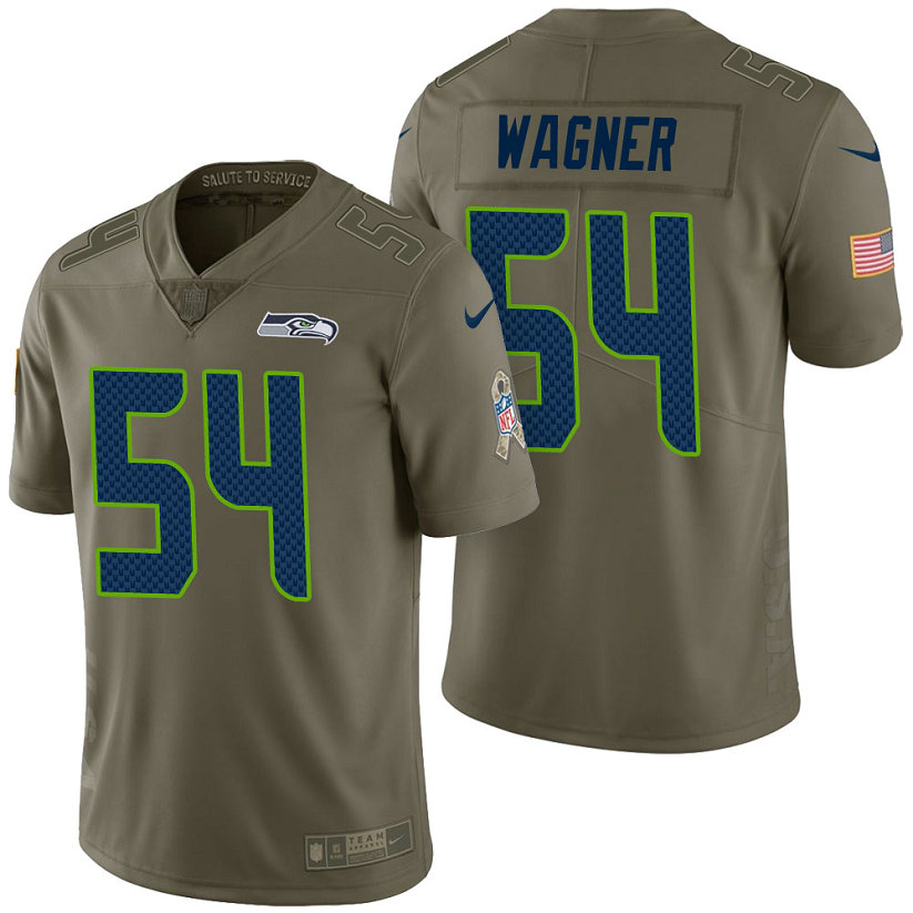 Seattle Seahawks #54 Bobby Wagner Olive 2017 Salute to Service Limited Jersey Seattle Seahawks #54 Bobby Wagner Olive 2017 Salute to Service Limited Jersey