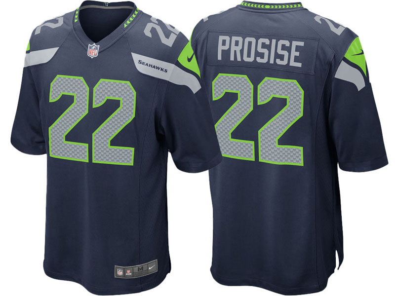 Youth Seattle Seahawks #22 C.J. Prosise Navy Game Jersey