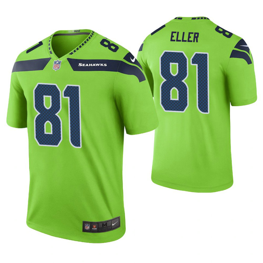 Seattle Seahawks #81 Carl Eller Green Color Rush Legend Retired Player Jersey