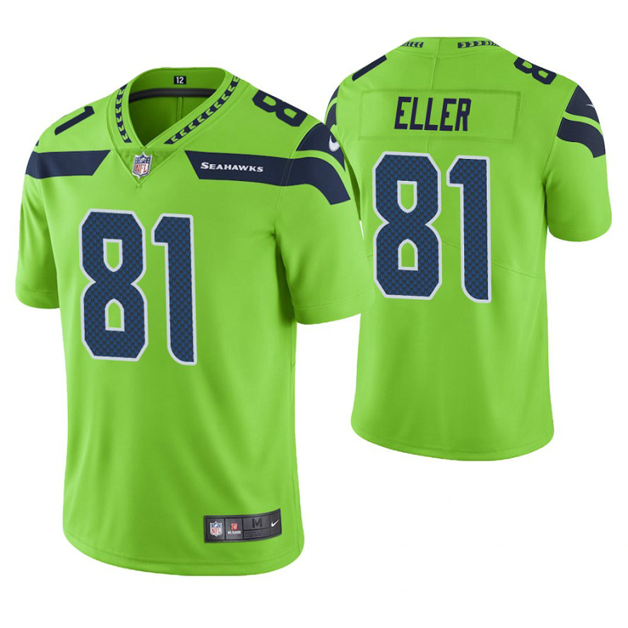 Seattle Seahawks #81 Carl Eller Neon Green Vapor Untouchable Color Rush Limited Retired Player Jersey