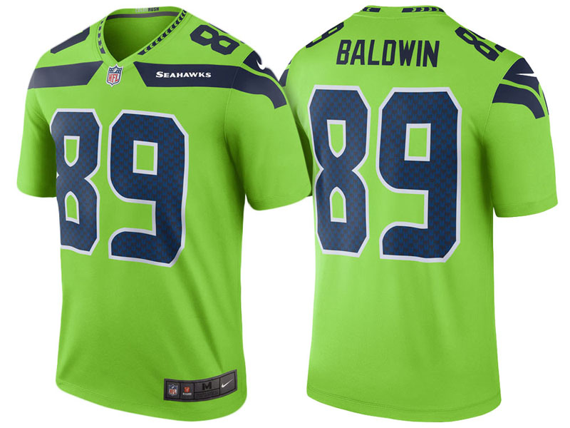 Seattle Seahawks #89 Doug Baldwin Green Color Rush Legend Jersey