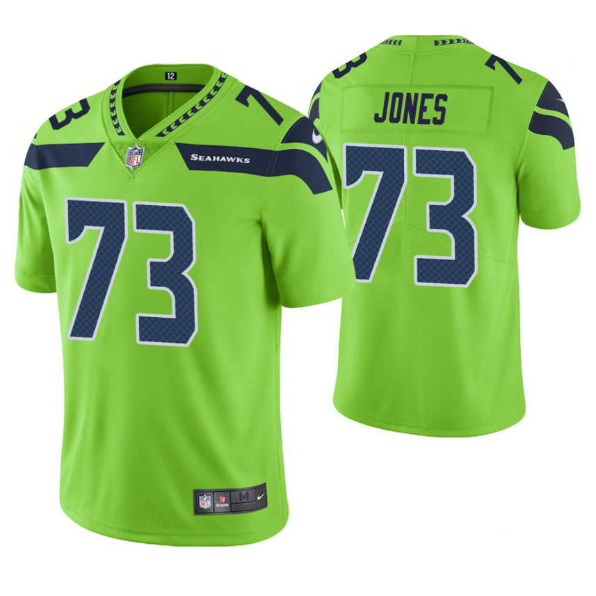 Seattle Seahawks #73 Jamarco Jones Neon Green Vapor Untouchable Color Rush Limited Jersey
