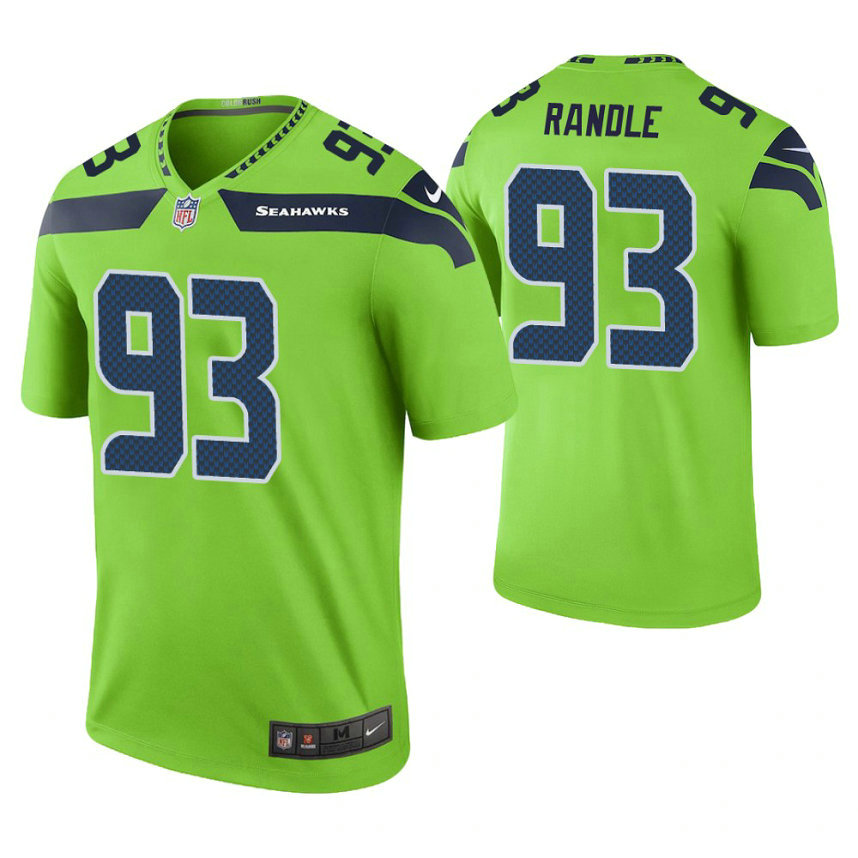 Seattle Seahawks #93 John Randle Green Color Rush Legend Retired Player Jersey Seattle Seahawks #93 John Randle Green Color Rush Legend Retired Player Jersey