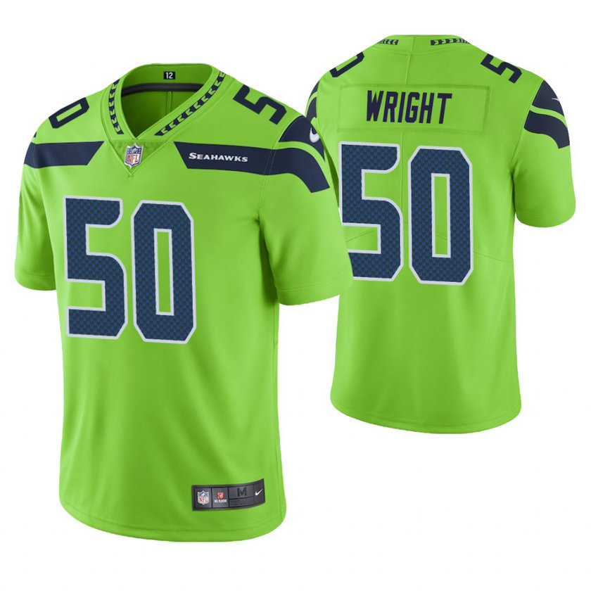 Seattle Seahawks #50 K. J. Wright Neon Green Vapor Untouchable Color Rush Limited Jersey Seattle Seahawks #50 K. J. Wright Neon Green Vapor Untouchable Color Rush Limited Jersey