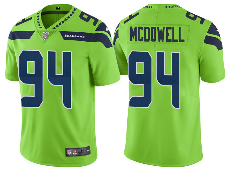 Seattle Seahawks #94 Malik McDowell Neon Green Vapor Untouchable Color Rush Limited Jersey