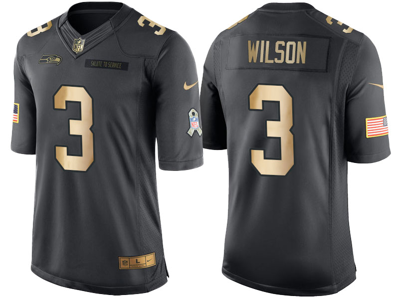 2016 Christmas Seahawks #3 Russell Wilson Anthracite Gold Salute to Service Jersey 2016 Christmas Seahawks #3 Russell Wilson Anthracite Gold Salute to Service Jersey