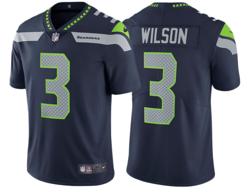 Seattle Seahawks #3 Russell Wilson College Navy Vapor Untouchable Limited Jersey