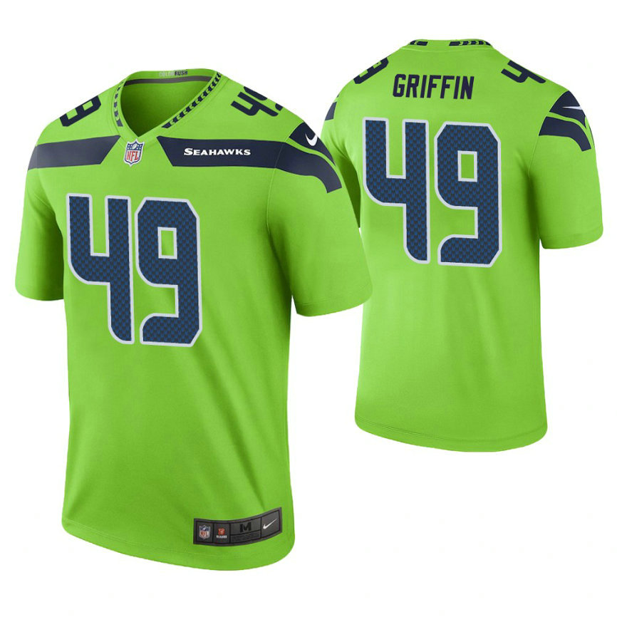 Seattle Seahawks #49 Shaquem Griffin Green Color Rush Legend Jersey Seattle Seahawks #49 Shaquem Griffin Green Color Rush Legend Jersey