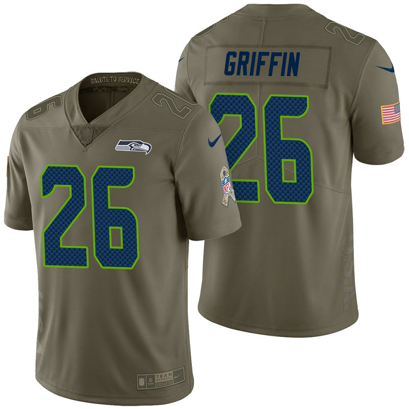 Seattle Seahawks #26 Shaquill Griffin Olive 2017 Salute to Service Limited Jersey Seattle Seahawks #26 Shaquill Griffin Olive 2017 Salute to Service Limited Jersey