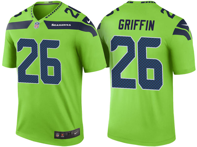 Seattle Seahawks #26 Shaquill Griffin Neon Green Color Rush Legend Jersey Seattle Seahawks #26 Shaquill Griffin Neon Green Color Rush Legend Jersey