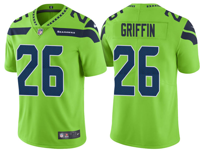 Seattle Seahawks #26 Shaquill Griffin Neon Green Vapor Untouchable Color Rush Limited Jersey Seattle Seahawks #26 Shaquill Griffin Neon Green Vapor Untouchable Color Rush Limited Jersey
