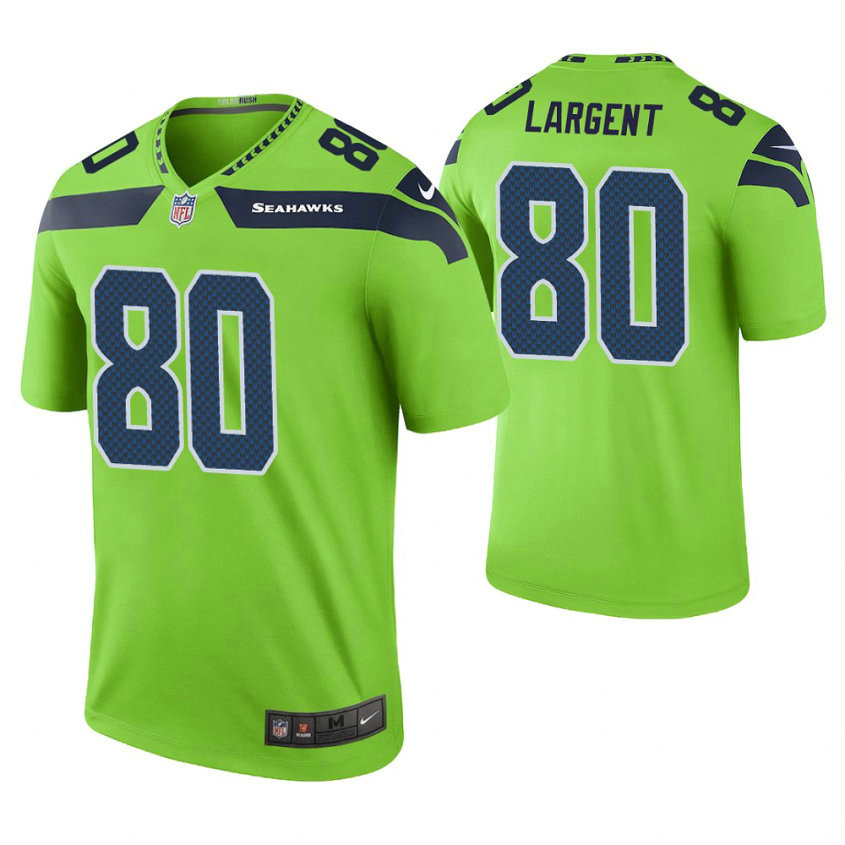 Seattle Seahawks #80 Steve Largent Green Color Rush Legend Retired Player Jersey Seattle Seahawks #80 Steve Largent Green Color Rush Legend Retired Player Jersey