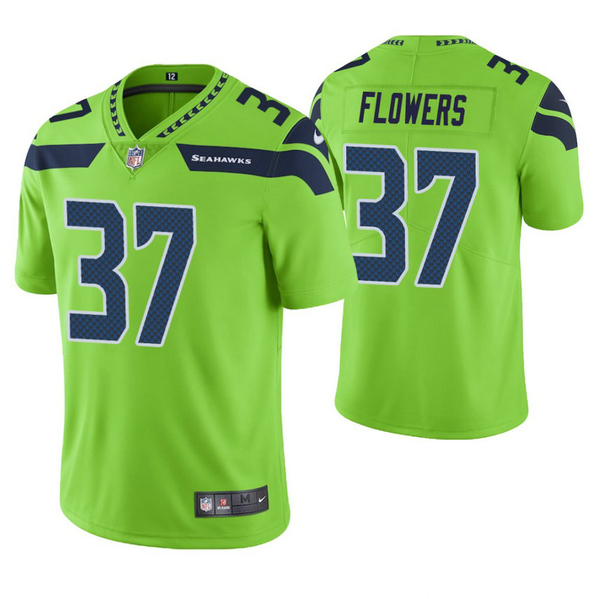 Seattle Seahawks #37 Tre Flowers Neon Green Vapor Untouchable Color Rush Limited Jersey Seattle Seahawks #37 Tre Flowers Neon Green Vapor Untouchable Color Rush Limited Jersey