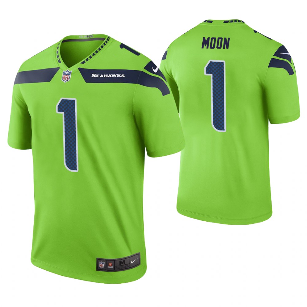 Seattle Seahawks #1 Warren Moon Green Color Rush Legend Retired Player Jersey Seattle Seahawks #1 Warren Moon Green Color Rush Legend Retired Player Jersey