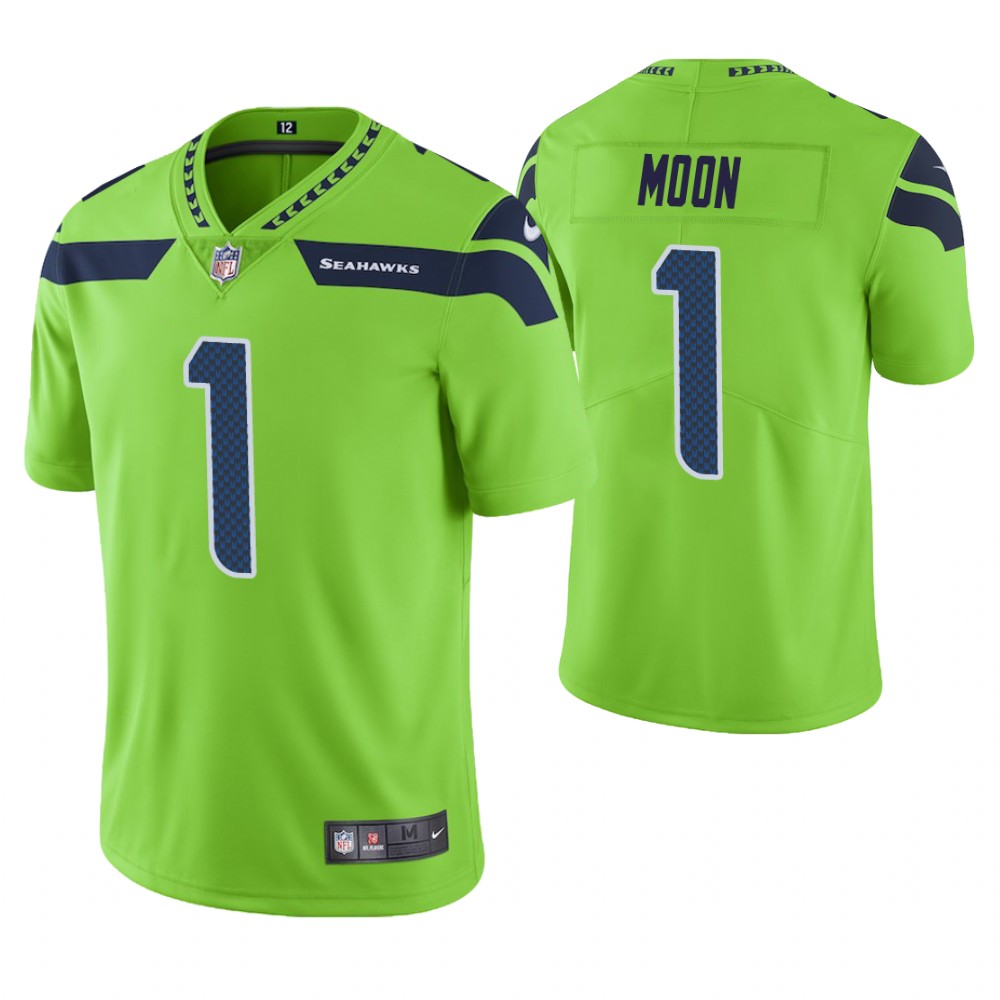 Seattle Seahawks #1 Warren Moon Neon Green Vapor Untouchable Color Rush Limited Retired Player Jersey Seattle Seahawks #1 Warren Moon Neon Green Vapor Untouchable Color Rush Limited Retired Player Jersey