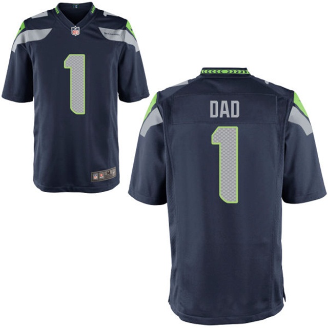 Seattle Seahawks College Navy #1 Dad Jersey - Father's Day