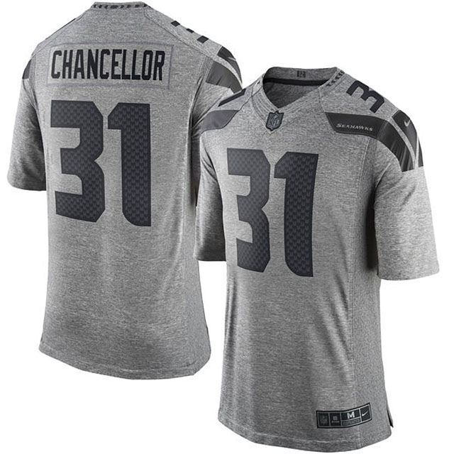 Seattle Seahawks #31 Kam Chancellor Gridiron Gray Limited Jersey
