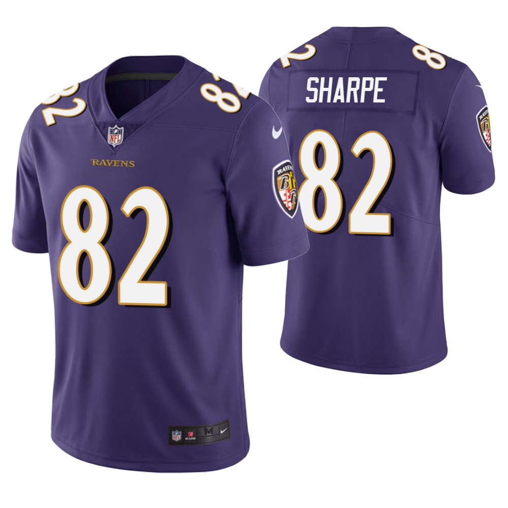Baltimore Ravens #82 Shannon Sharpe Purple Vapor Untouchable Limited Retired Player Jersey