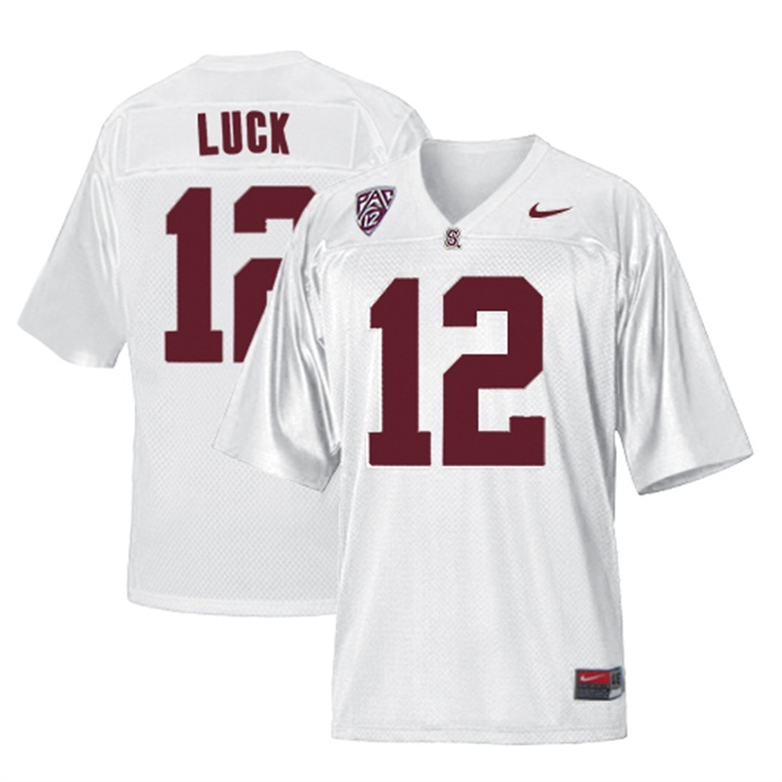Stanford Cardinal #12 Andrew Luck White Pac 12 College Football Jersey