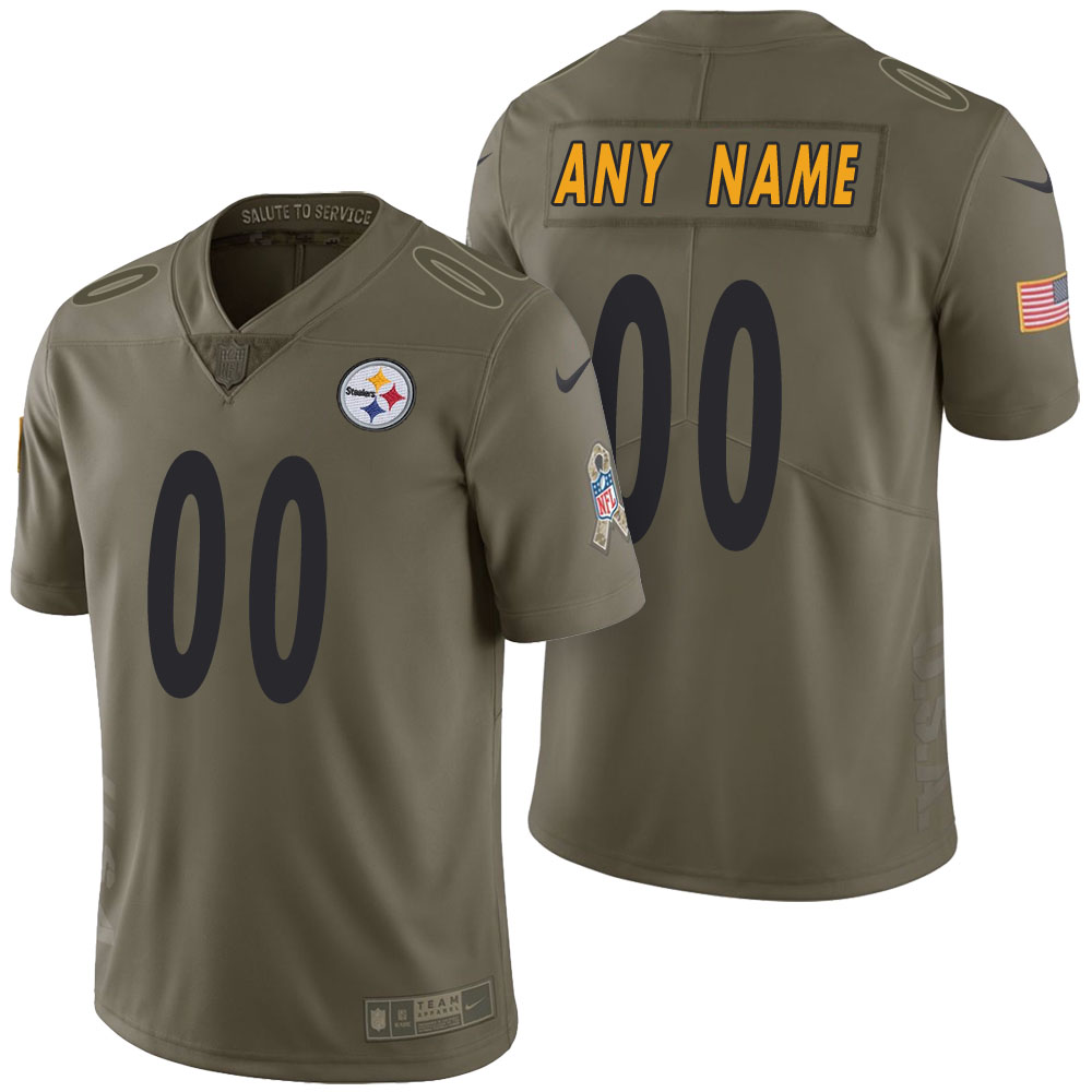 Pittsburgh Steelers Olive 2017 Salute to Service Limited Customized Jersey