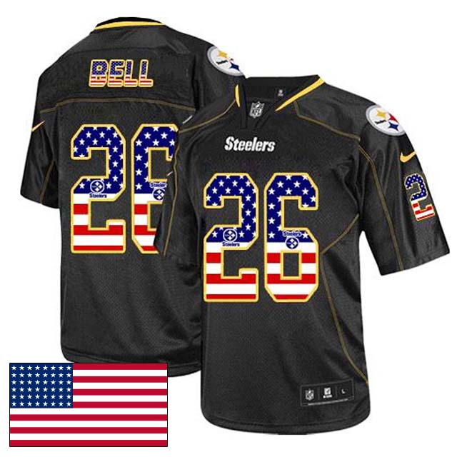 Pittsburgh Steelers #26 Le'Veon Bell Black USA Flag Fashion Jersey Pittsburgh Steelers #26 Le'Veon Bell Black USA Flag Fashion Jersey
