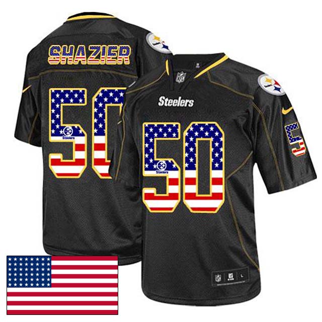 Pittsburgh Steelers #50 Ryan Shazier Black USA Flag Fashion Jersey Pittsburgh Steelers #50 Ryan Shazier Black USA Flag Fashion Jersey