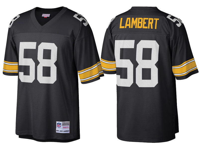 Pittsburgh Steelers #58 Jack Lambert Black Retired Player Replica Jersey