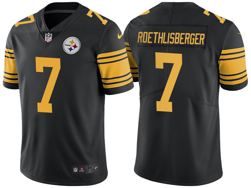 Pittsburgh Steelers #7 Ben Roethlisberger Black Color Rush Limited Jersey Pittsburgh Steelers #7 Ben Roethlisberger Black Color Rush Limited Jersey