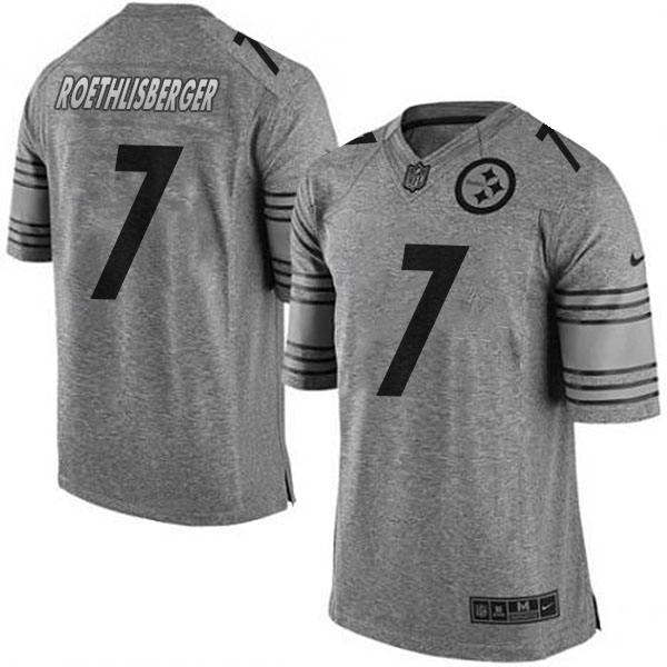 Pittsburgh Steelers #7 Ben Roethlisberger Gridiron Gray Limited Jersey Pittsburgh Steelers #7 Ben Roethlisberger Gridiron Gray Limited Jersey