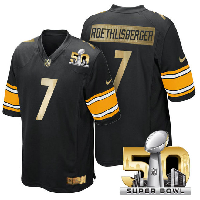 Pittsburgh Steelers #7 Ben Roethlisberger Black Super Bowl 50 Limited Jersey (Pre-Order) Pittsburgh Steelers #7 Ben Roethlisberger Black Super Bowl 50 Limited Jersey (Pre-Order)