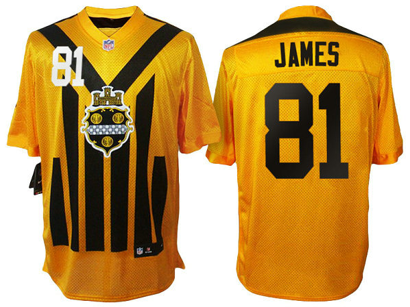 Pittsburgh Steelers #81 Jesse James Yellow 1933 Throwback Jersey