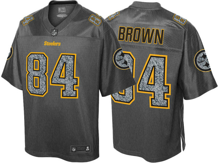 Pittsburgh Steelers #84 Antonio Brown Gray Pro Line Fashion Static Jersey Pittsburgh Steelers #84 Antonio Brown Gray Pro Line Fashion Static Jersey
