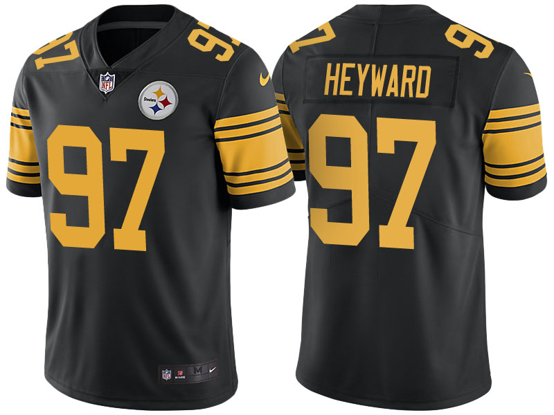 Pittsburgh Steelers #97 Cameron Heyward Black Color Rush Limited Jersey Pittsburgh Steelers #97 Cameron Heyward Black Color Rush Limited Jersey