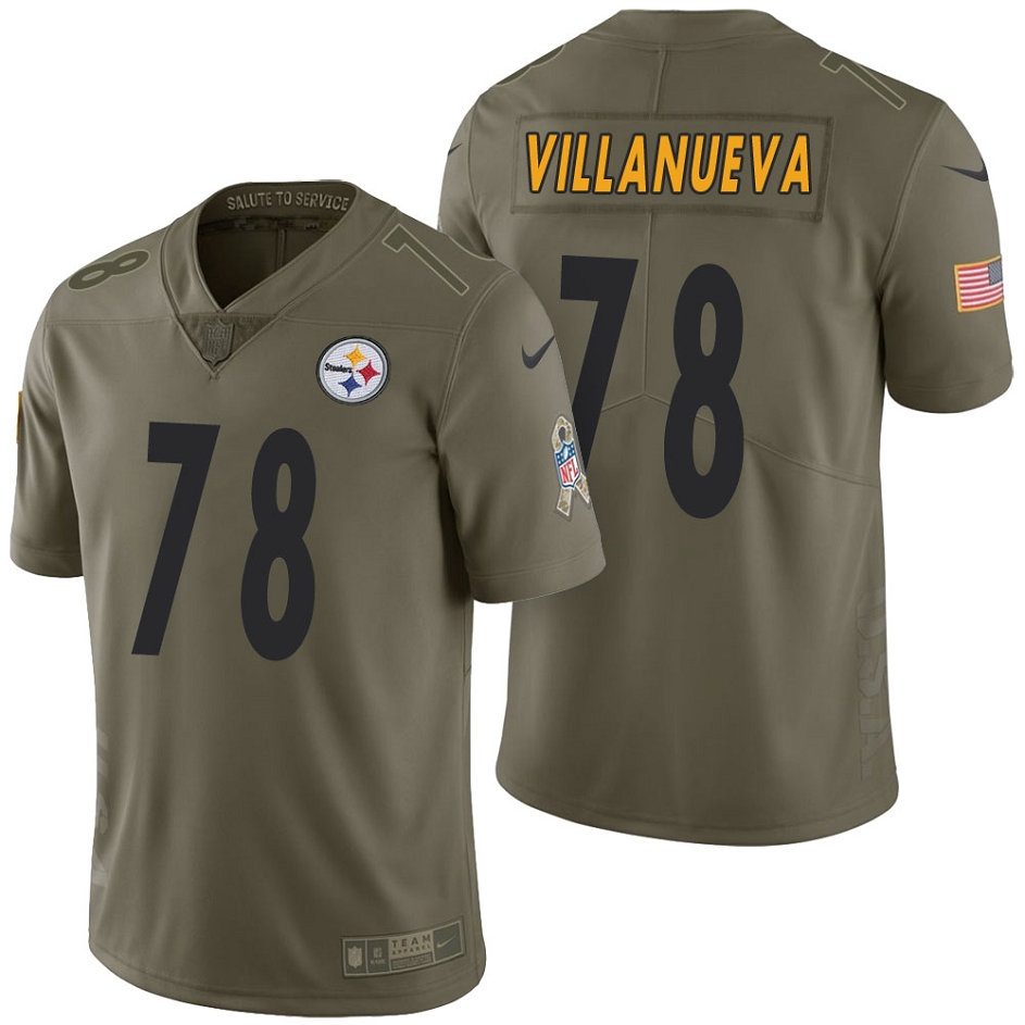 Pittsburgh Steelers #78 Alejandro Villanueva Olive 2017 Salute to Service Limited Jersey Pittsburgh Steelers #78 Alejandro Villanueva Olive 2017 Salute to Service Limited Jersey