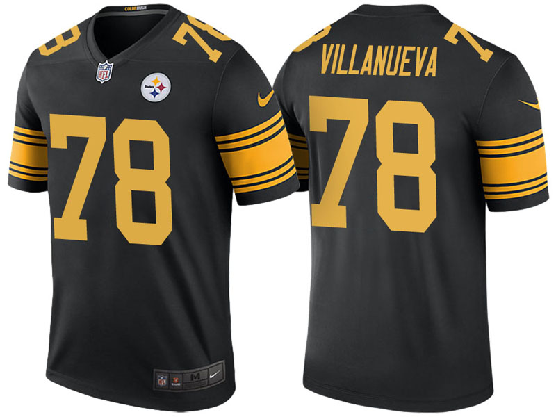 Pittsburgh Steelers #78 Alejandro Villanueva Black Color Rush Legend Jersey Pittsburgh Steelers #78 Alejandro Villanueva Black Color Rush Legend Jersey