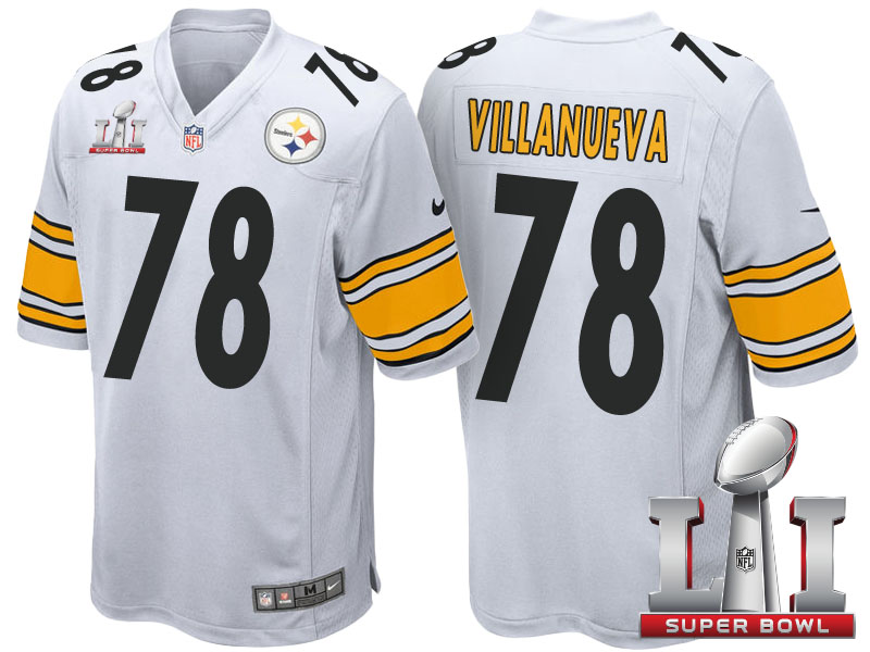 Pittsburgh Steelers #78 Alejandro Villanueva White 2017 Super Bowl LI Patch Game Jersey Pittsburgh Steelers #78 Alejandro Villanueva White 2017 Super Bowl LI Patch Game Jersey