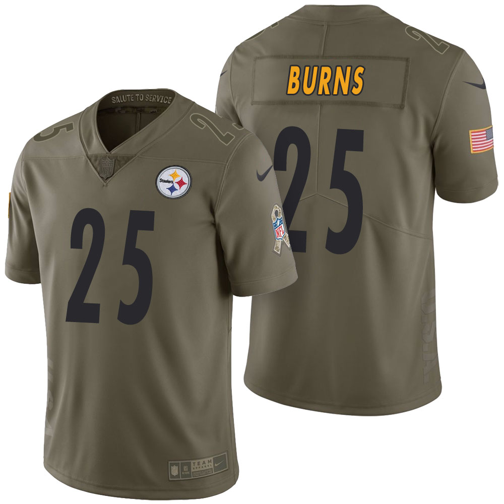 Pittsburgh Steelers #25 Artie Burns Olive 2017 Salute to Service Limited Jersey