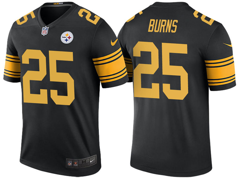 Pittsburgh Steelers #25 Artie Burns Black Color Rush Legend Jersey