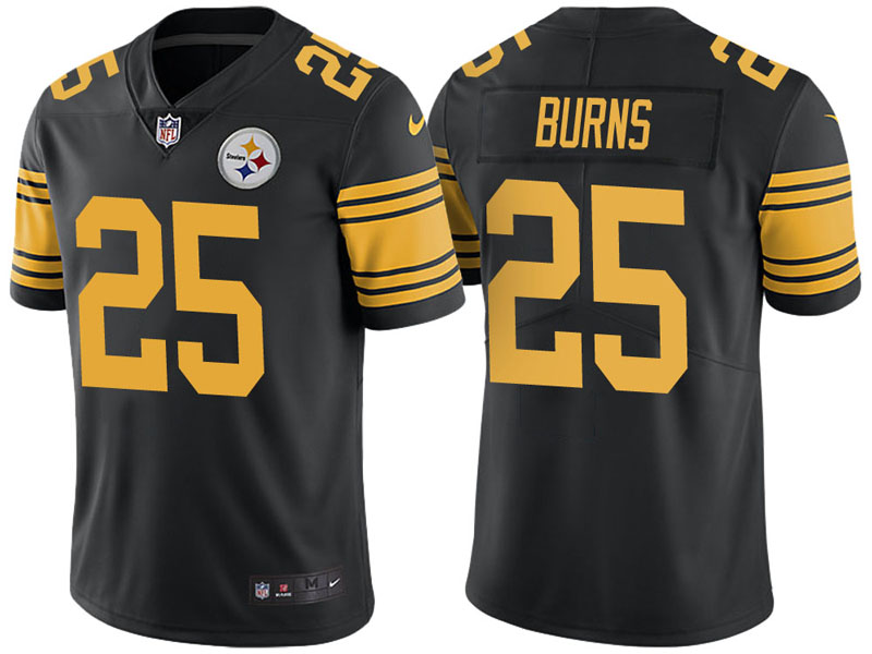Pittsburgh Steelers #25 Artie Burns Black Vapor Untouchable Color Rush Limited Jersey