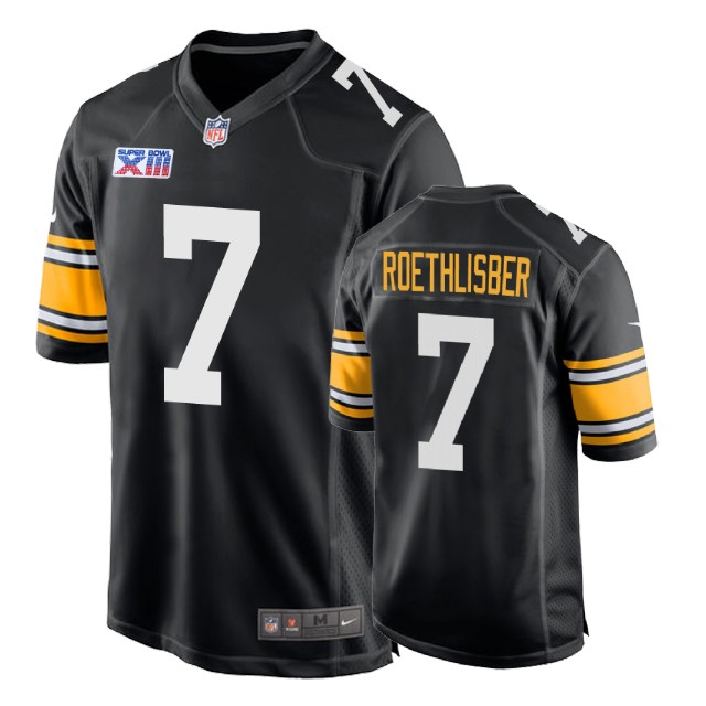 Pittsburgh Steelers #7 Ben Roethlisberger 1978 Throwback Super Bowl XIII Black Jersey